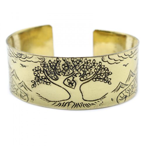 Bronzener Tibetischer Mantra-Armreif – Baum des Lebens  