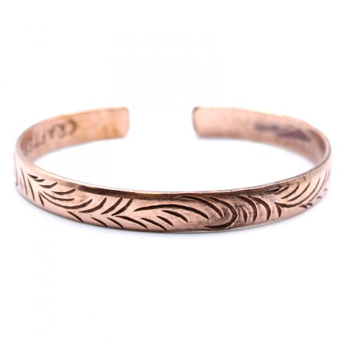 Kupferner Tibetischer Armreif – Schmale Tribal-Wellen  