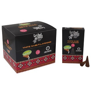 Tribal "Flüssiger Rauch" Duftende Kegel - Weißer Salbei und Lavendel
