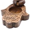 Kleiner Mango-Holz „Flüssiger Rauch“ Räucherstäbchenhalter – Hamsa