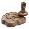 Kleiner Mango-Holz „Flüssiger Rauch“ Räucherstäbchenhalter – Ohm