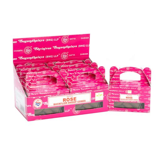 24 Stück Satya Rose Flüssiger Rauch Duftende Kegel