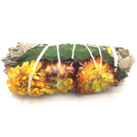 Verpacktes Räucherbündel – Sonnenblume und Salbei